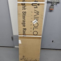  $140 - New Mikolo Weight Plate Rack with Barbell Storage