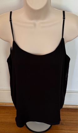 Alice + Olivia black spaghetti straps lined relaxed fit camisole top, size M