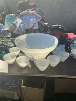 Vintage Anchor Milk Glass