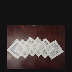 Six Linen Cocktail Coasters, Never Been Used