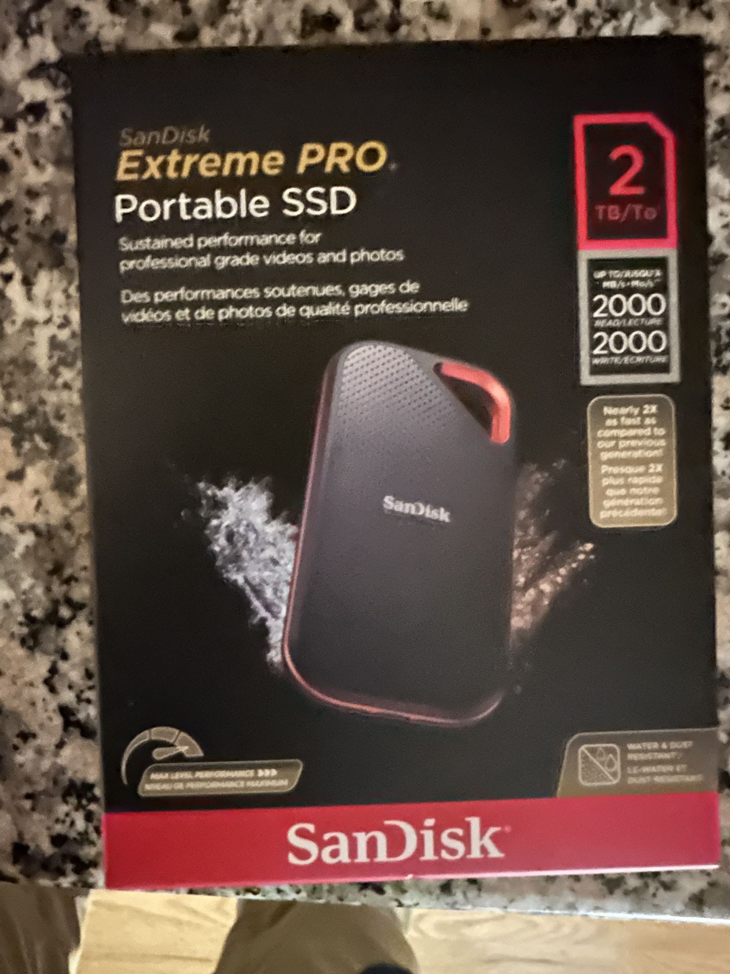 SanDisk 2TB Extreme PRO Portable SSD - Up to 2000MB/s - USB-C, USB 3.2 Gen
