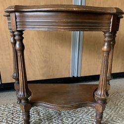 1920s Antique Walnut Demilune(Half Moon) Entry Table