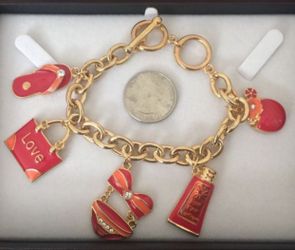 Gold plated charm summer bracelet