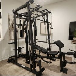 Vesta Smith Machine 1001 | Adj Bench W/ Leg Developer And Preacher Station |Gym Equipment | Fitness | Pulleys|🔴WEIGHTS AND BARBELL SOLD SEPARATELY 🔴