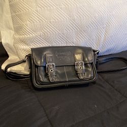 Vintage Black Crossbody Leather Purse