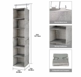 Hanging Closet Organizer with 6 Shelves and Side Pockets