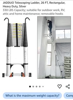 Up for sale is a new telescoping ladder very heavy duty 26 ft brand new in the box