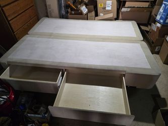 Queen Box Spring with 4 Built-in Drawers and Frame