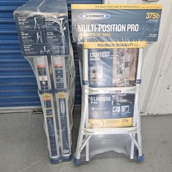Werner MULTI-POSITION PRO Ladder New Never Used 5 in 1 Multi Position Pro 14 ft. Reach Aluminum Adjustable Multi Position Ladder, 375 lb. Load Capac$1