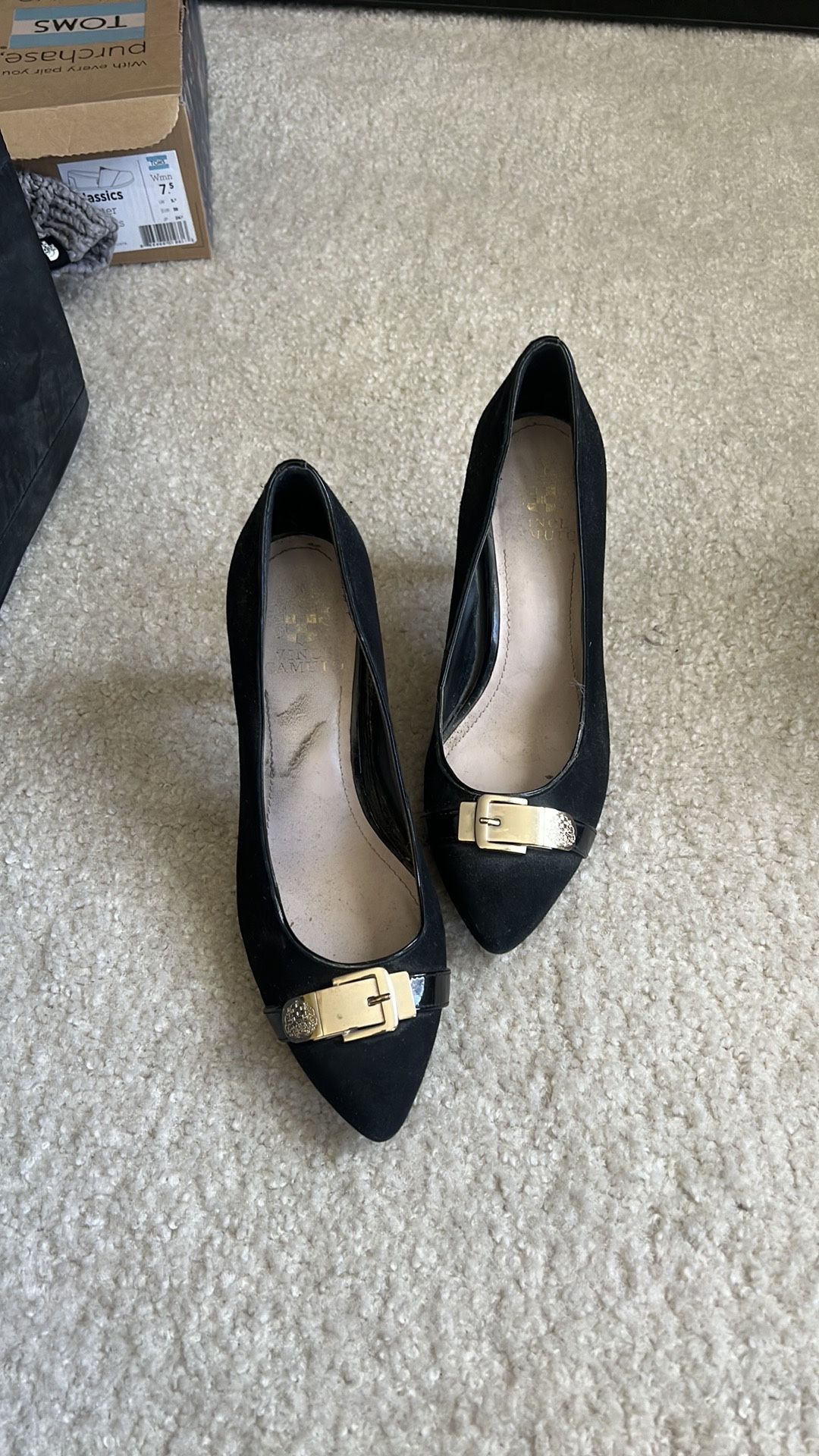 Vince Camuto Genuine Suede Black Heels - Size 8