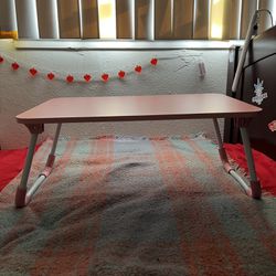 small folding desk for bed, pink mini table, 