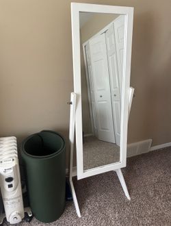 Full-length White Floor Mirror