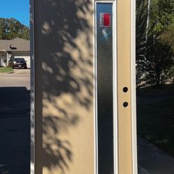 Fiberglass textured, one light rain glass, left handed & right handed, 36x80, standard door.