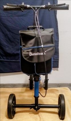 BlessReach Deluxe Steerable Knee Scooter - Medical Walker w/ Shock Suspension