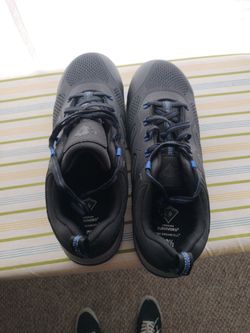 10.5  Composite Toe Slip Resist Black/Blue Work Shoes