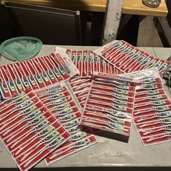Lot of toothbrushes