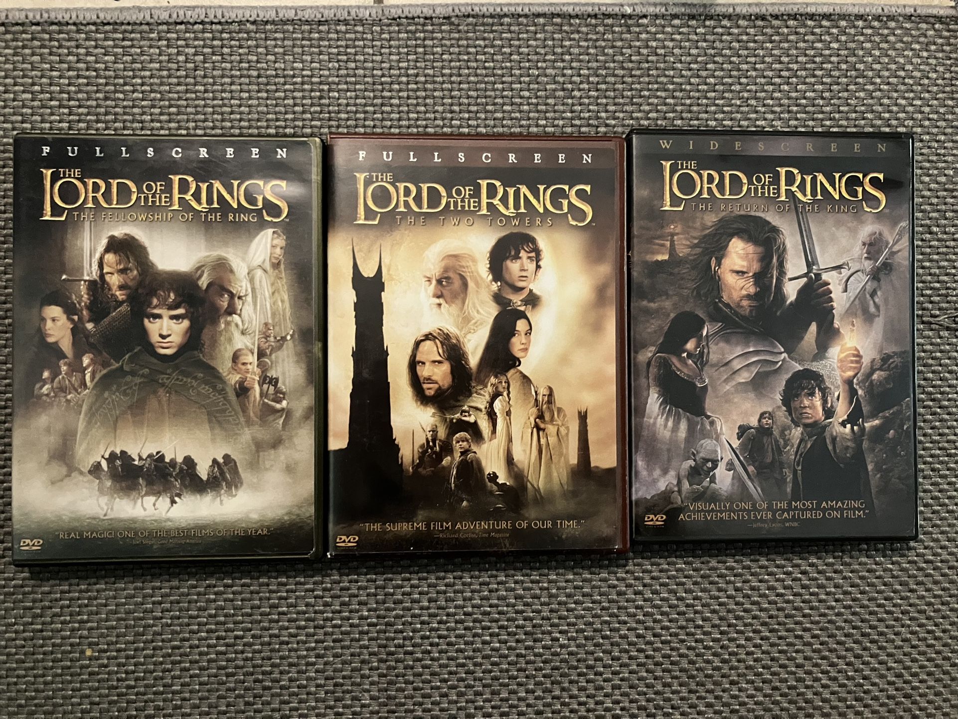 Lord Of The Rings Trilogy DVDs