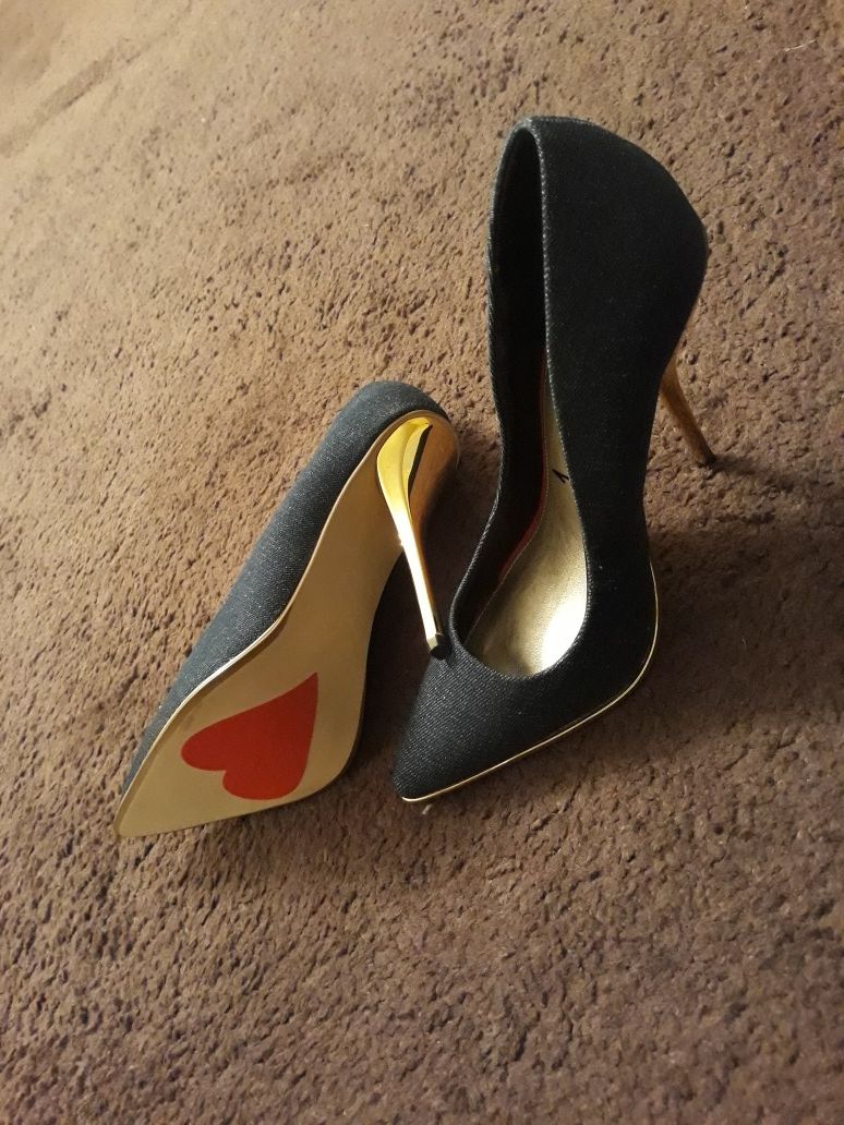 Luichiny Denim heels (never worn, brand new)