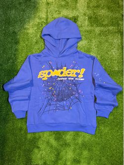 Marina Blue Sp5der Hoodie