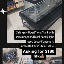 60 Gallon Long Fish Tank / Aquarium $180