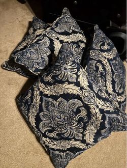 4 Large Navy Blue Pillows