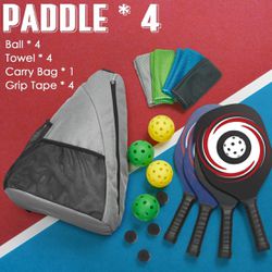 Pickleball Paddles Set of 4, USAPA Approved Pickleball Paddles Fiberglass Lightweight Pickleball Set with Large Capacity Backpack, Pickleball Balls,