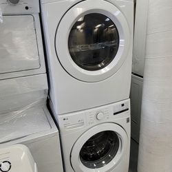 LG 2020 Front Loading Washer And Stackable Gas Dryer Set 