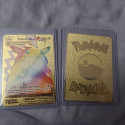 Pokemon Gold Metal Card