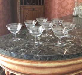Set of 8 Vintage Cocktail Glasses