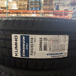 Brand New Tires (1) Kumho Crugen HT51 (P265/65R18) (Single) ($149)