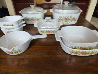 Corning Ware Spice of Life Set Large Small Casserole  Sauce Pot Bakeware Dishes Vintage