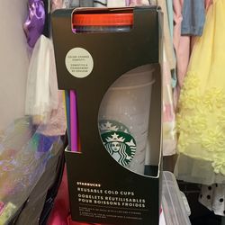 5- Starbucks cup With Straws Reusable