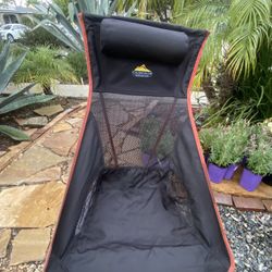 Cascade Mountain Tech Outdoor High Back Lightweight Camp Chair with Headrest and Carry Case - Black