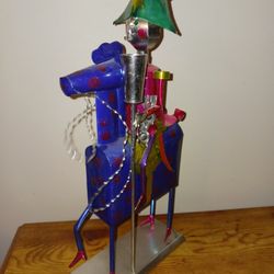 Really Cute Unique Decorative Tin Soldoer On Horse