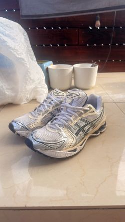 Will trade for pokemon: ASICS Gel-Kayano 14 White & Silver Running Sneakers