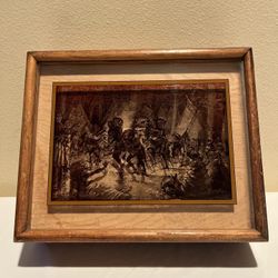 Vintage "The Buffalo Dance" by Frederic Remington Storage Box