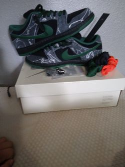 Nike Dunk Low Black Green Graphic Sneakers