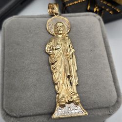 Big 14kt Gold San Judas Pendant  Dije Grande de San Judas Oro 14kt