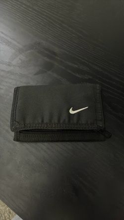 black Nike Basic velcro Trifold Wallet