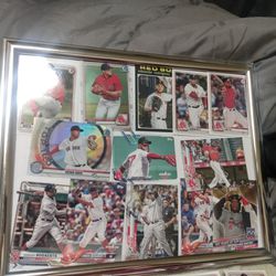 New Red Soxx Baseball Cards Framed & Bag Of Cards 