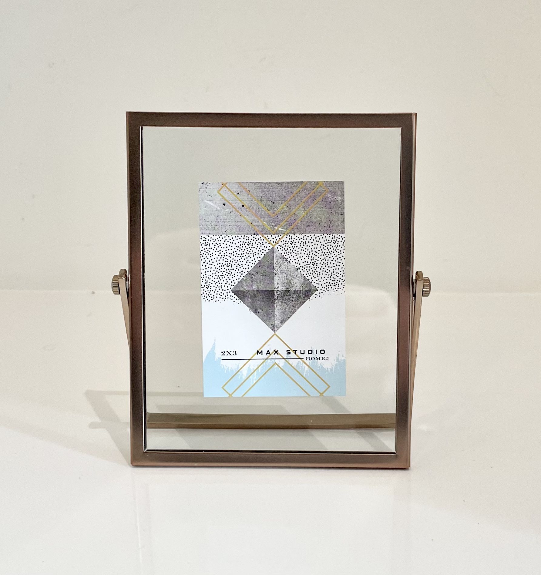 Max Studio Home 2x3 Silver Copper Tone Photo Picture Frame New - 4” x 5” total