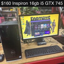 Dell Inspiron Budget Gaming Pc 16gb i5 SSD Windows 11