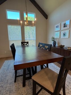 Cherry oak table with chairs