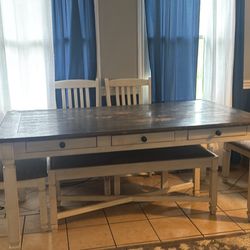 Dining Table With Bench And Chairs 
