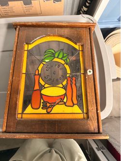Vintage Wooden Herbs & Spices Cabinet