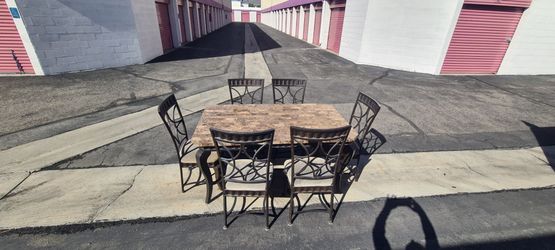 7 pieces Dinning set. top, imitation stone