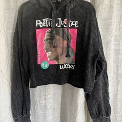 Tupac Cropped Pull Over Hoodie Size XL