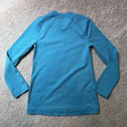 REI Girl XS Blue Base Layer Long Sleeve Hiking Outdoor Active Top