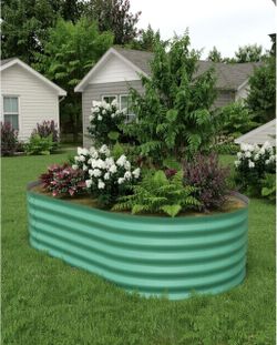 8’ x 4’ x 1.5’ Raised Galvanized Garden Planter Box - Green **Brand New**