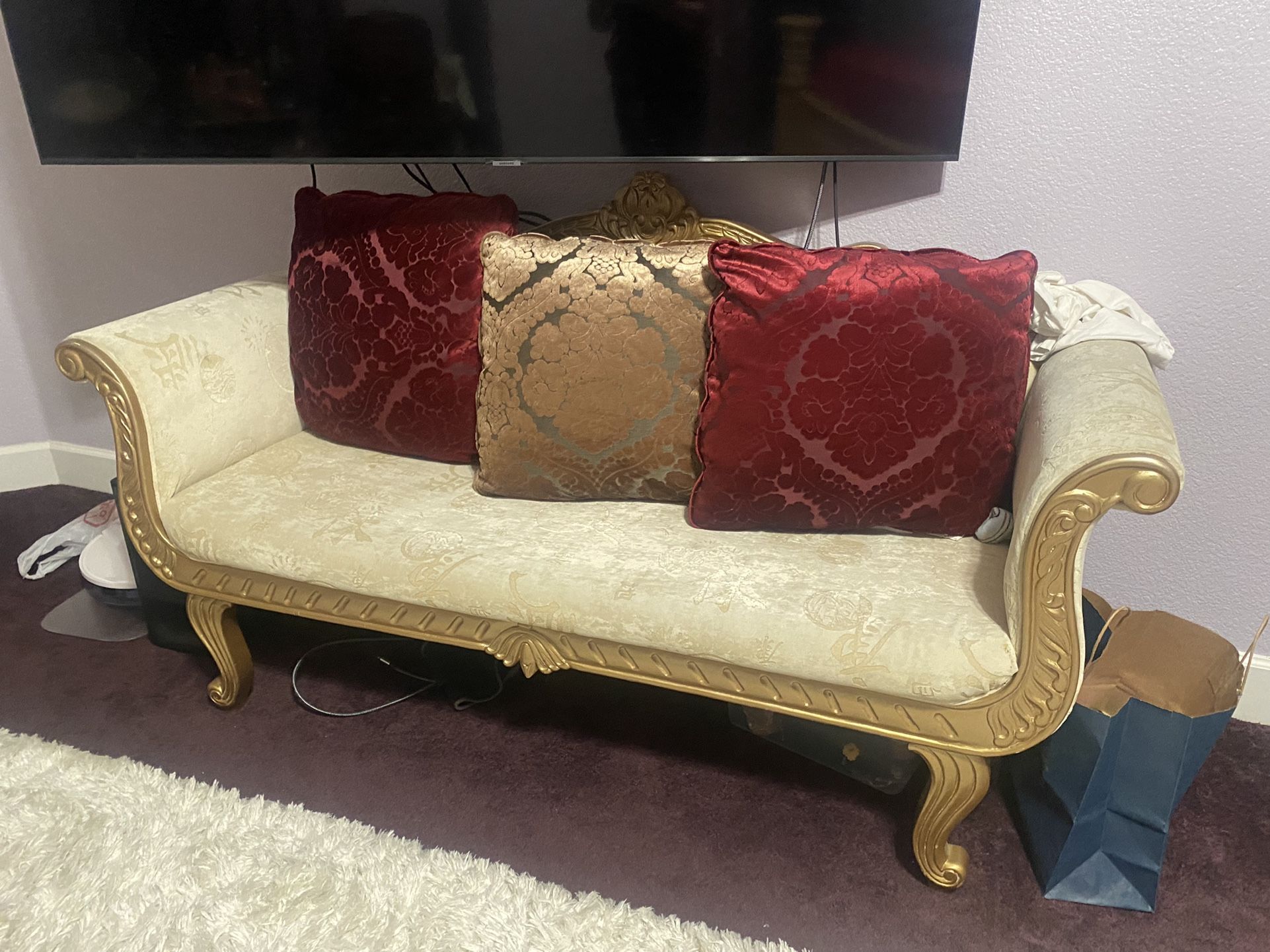 3 piece fancy sofa set, cushions not included.